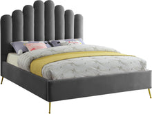 Load image into Gallery viewer, Lily Grey Velvet Queen Bed image
