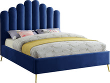 Load image into Gallery viewer, Lily Navy Velvet Queen Bed image

