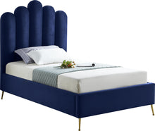 Load image into Gallery viewer, Lily Navy Velvet Twin Bed image
