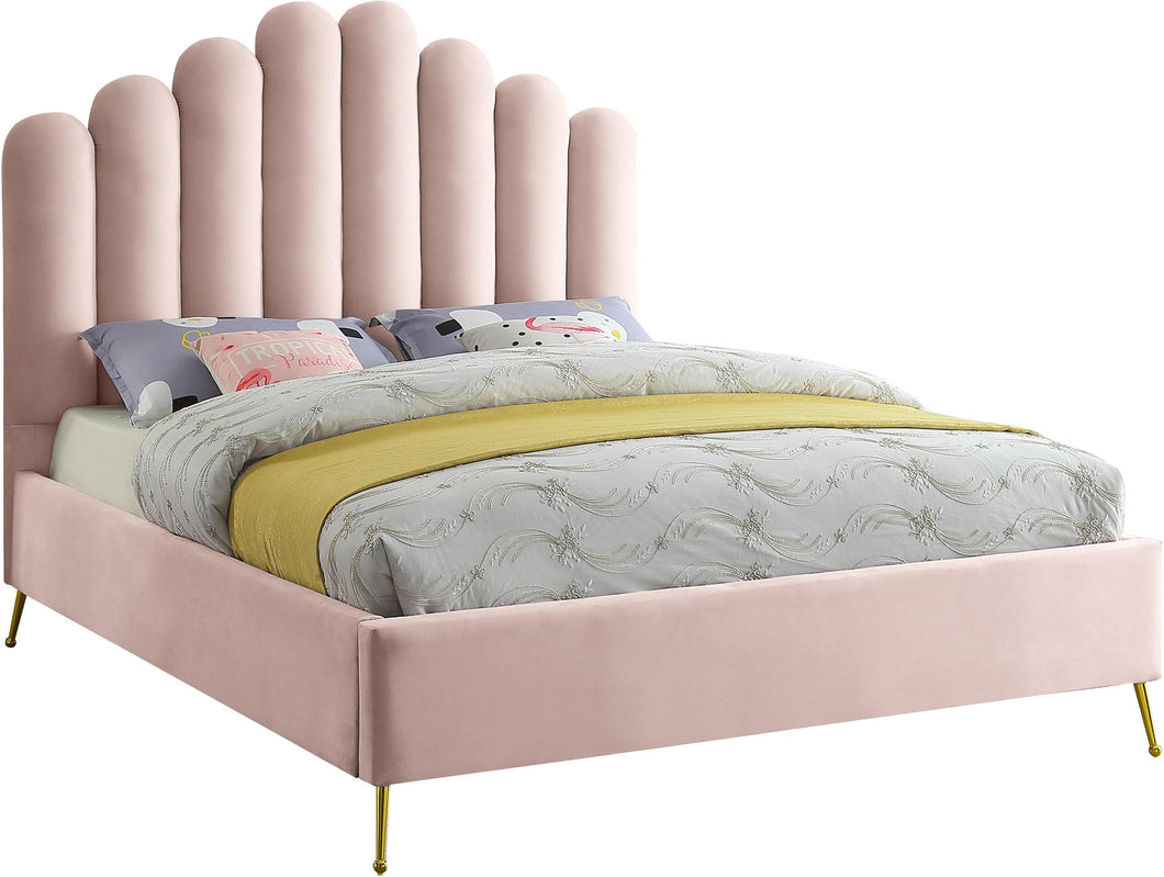 Lily Pink Velvet King Bed image
