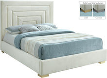 Load image into Gallery viewer, Nora Cream Velvet Queen Bed image
