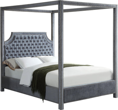 Rowan Grey Velvet King Bed (3 Boxes) image