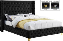 Load image into Gallery viewer, Savan Black Velvet Full Bed image
