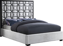 Load image into Gallery viewer, Taj White Velvet Queen Bed image
