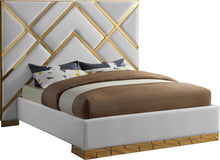 Load image into Gallery viewer, Vector White Faux Leather Queen Bed image
