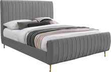 Load image into Gallery viewer, Zara Grey Velvet Queen Bed (3 Boxes) image
