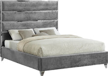 Load image into Gallery viewer, Zuma Grey Velvet Queen Bed image
