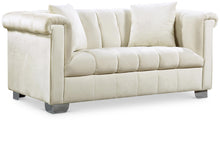 Load image into Gallery viewer, Kayla Cream Velvet Loveseat image
