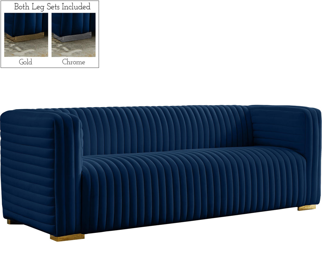 Ravish Navy Velvet Sofa image