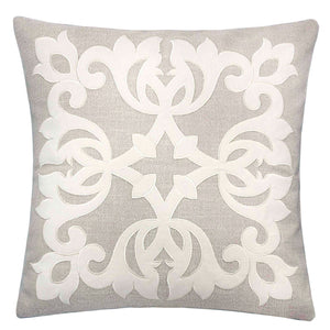 Trudy Light Beige 20" X 20" Pillow, Ecru