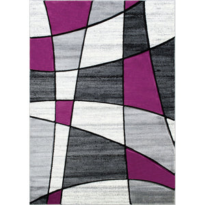 Niksar Gray/Purple 5' X 7' Area Rug