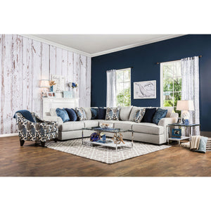 PENNINGTON Light Gray/Blue Sectional