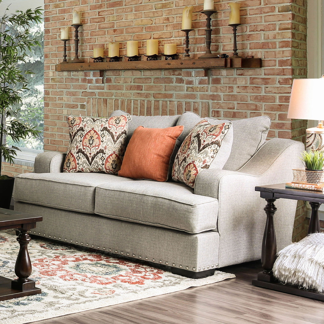 Jayne Light Gray/Orange Love Seat