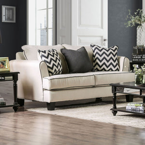 PERCEY Off-White/Black Love Seat