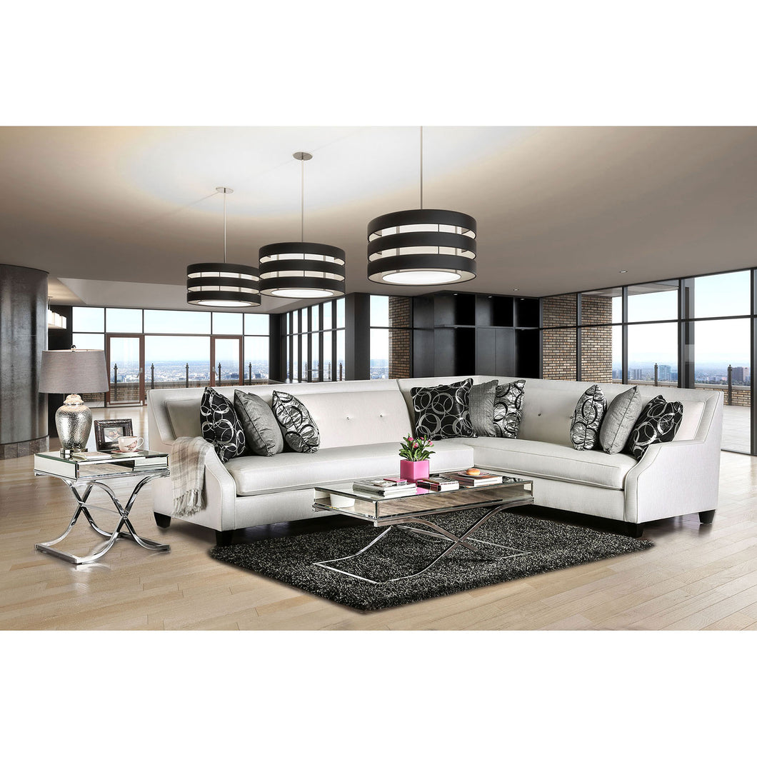 BETRIA /Black Off-White/Silver Sectional