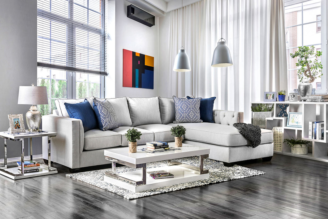 Ornella Light Gray/Blue Sectional