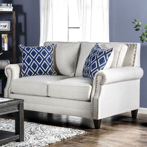 Giovanni Beige/Blue Love Seat