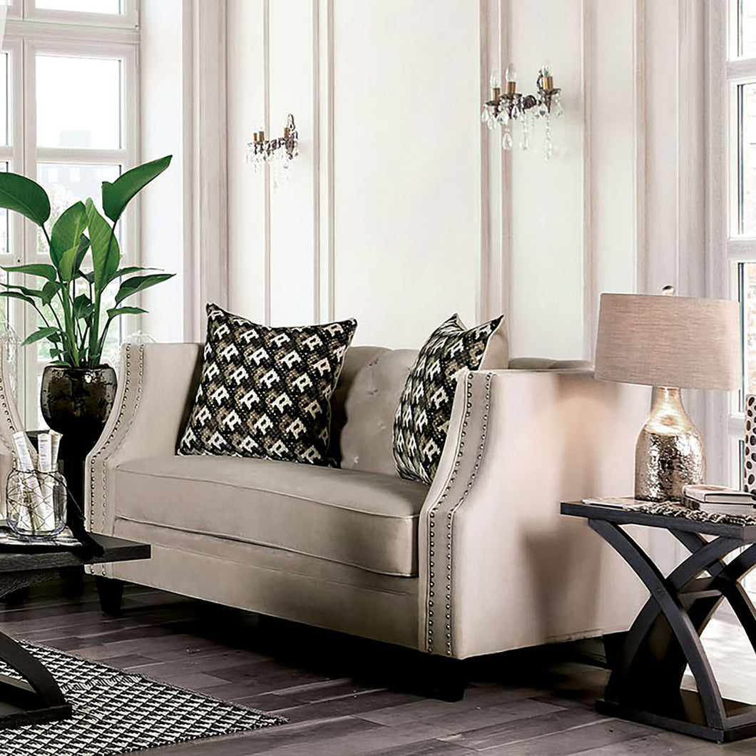 Aniyah Beige Love Seat