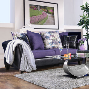Kaelyn Black/Purple Sofa