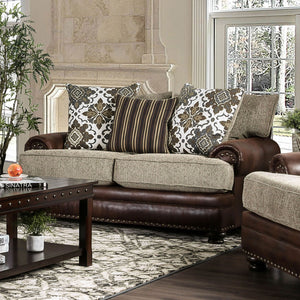 Reyna Warm Gray/Brown Love Seat