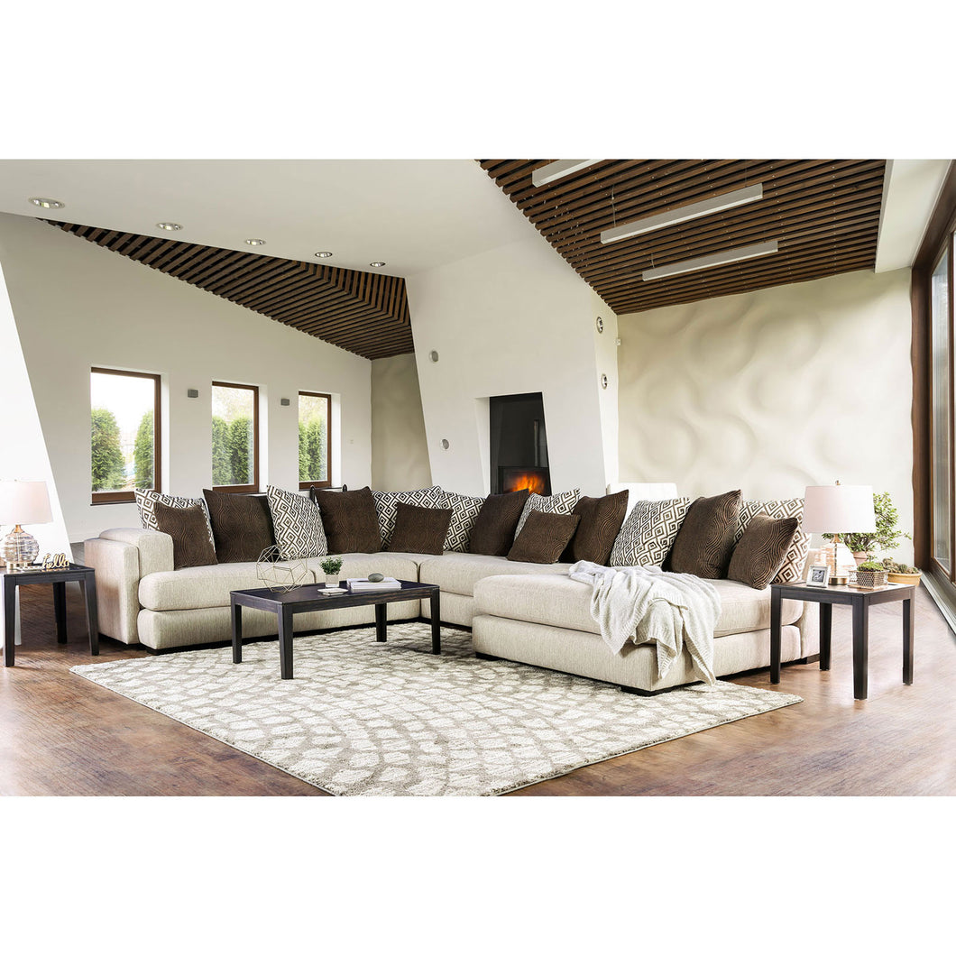 Giulianna Cream/Brown Sectional