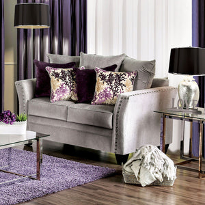 OLIVIERA Gray/Purple Love Seat