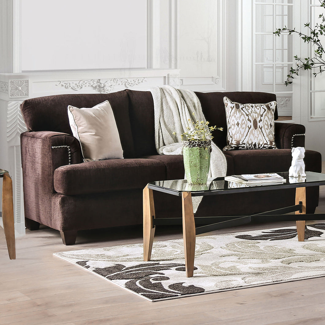 Brynlee Chocolate Sofa (*Pillows Sold Separately)