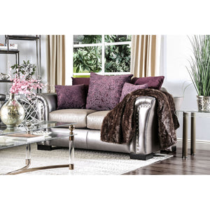 Benigno Pewter/Purple Love Seat