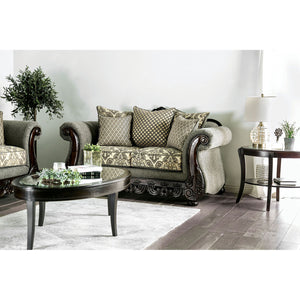 Justina Gray/Espresso Love Seat