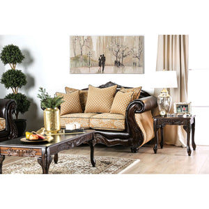 Aislynn Gold/Espresso Love Seat