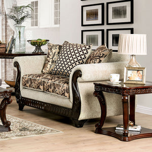 Caldiran Beige/Brown Love Seat