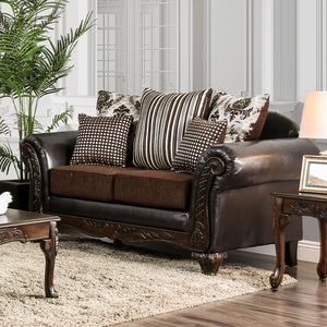 Midleton Brown/Dark Cherry Love Seat