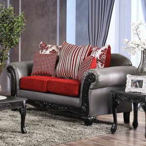 Midleton Gray/Red/Black Love Seat