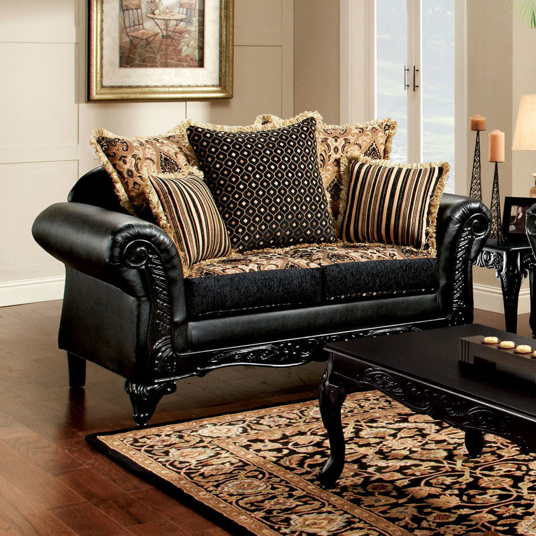 THEODORA Tan/Black Love Seat