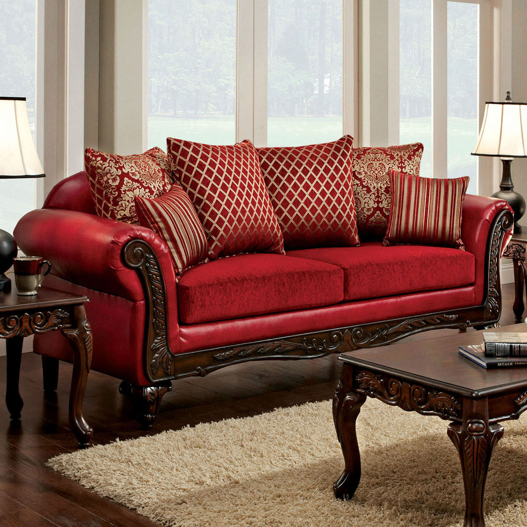 Marcus Red/Dark Cherry Sofa