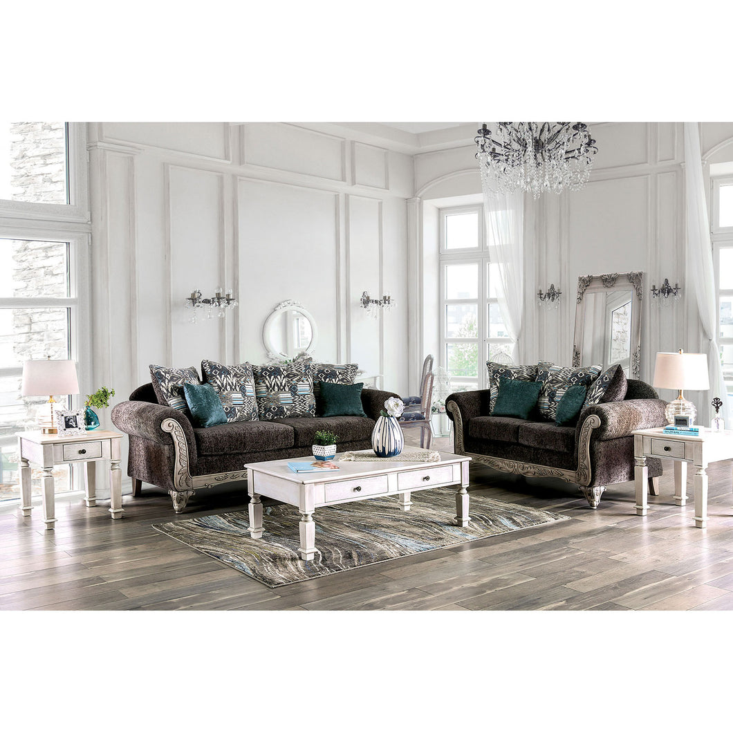 Saoirse Gray/Antique White Sofa + Love Seat