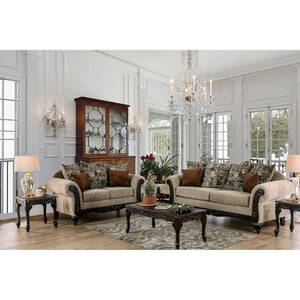 Saoirse Tan/Espresso Sofa + Love Seat