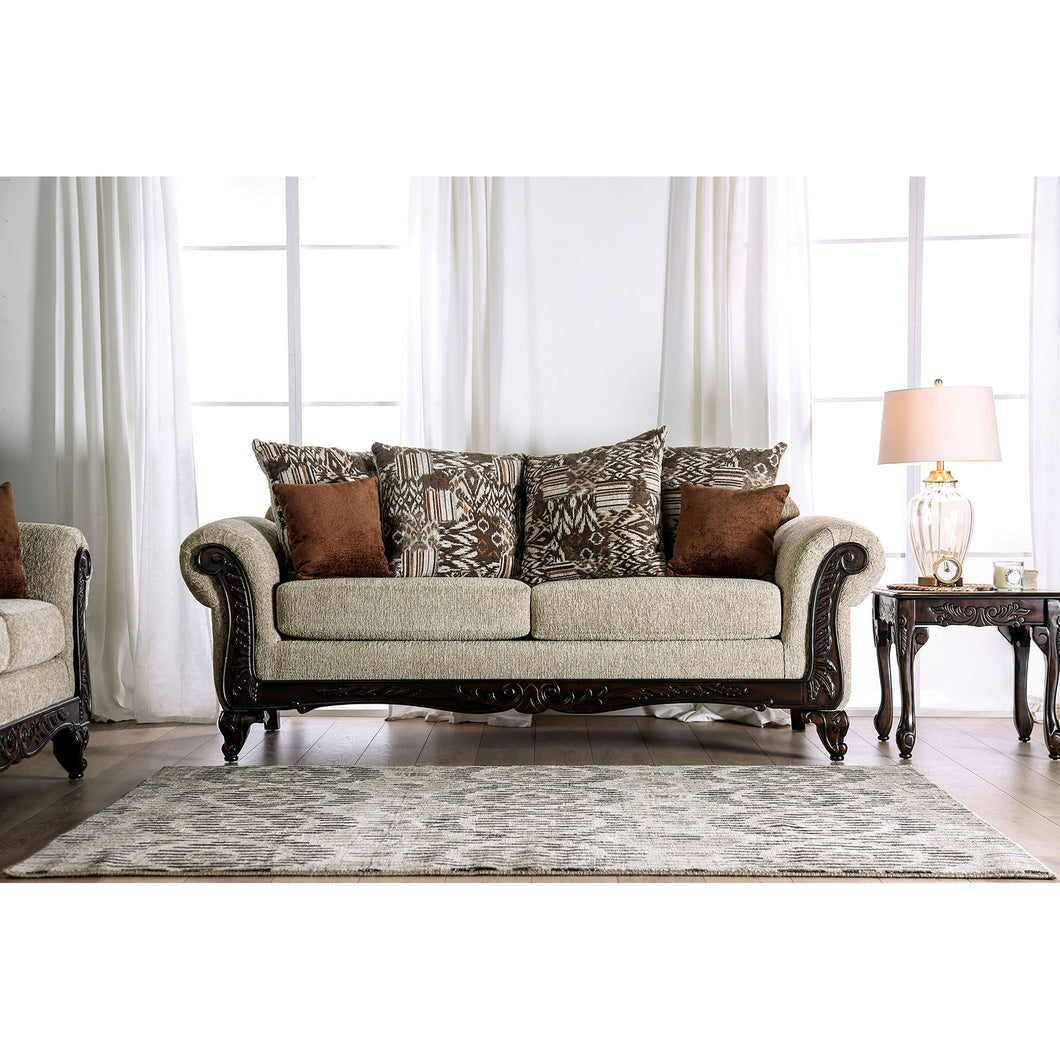 Saoirse Tan/Espresso Love Seat