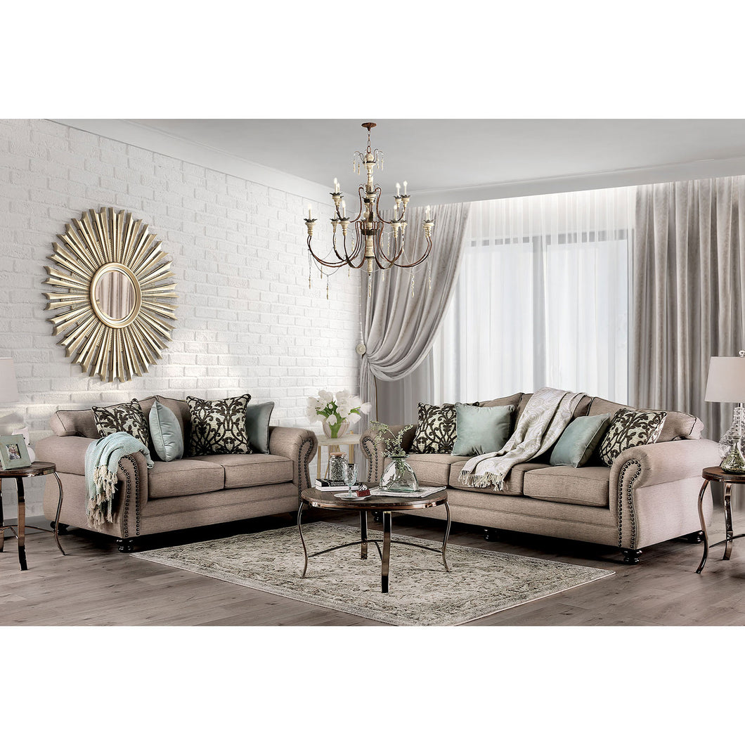 Jarauld Dark Taupe Sofa + Love Seat