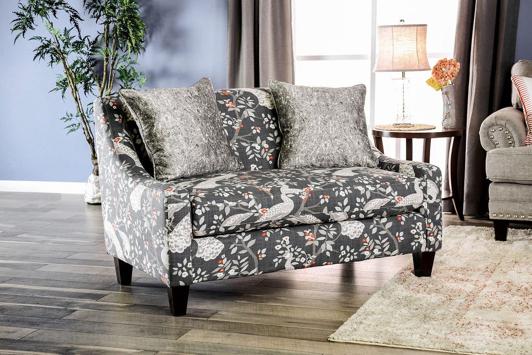 Tallulah Black/Pattern Settee