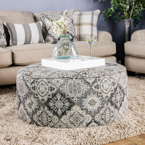 Bernadette Ivory/Pattern Ottoman