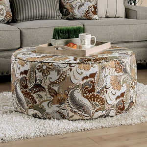 Begley Mocha/Floral Ottoman